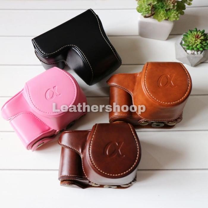 Leather Bag Case Sony Alpha A5000 A5100 Tas Kamera sony Diskon