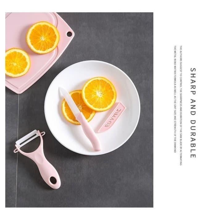 Pisau keramik set 3 in 1 pisau peeler talenan 3in1 pisau set dapur