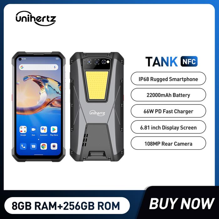 Unihertz  Larger Battery 22000mAh Rugged Smartphone 8GB 256GB