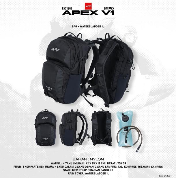 TAS RANSEL AREI APEX V1 AREI OUTDOOR GEAR - TAS MOTORAN PRIA WANITA - DENGAN HYDROPACK - MY ADVENTUR