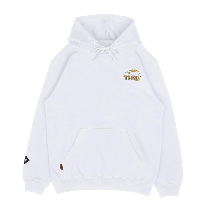 Troy Company Pullover Hoodie White Cat Tired - Jaket Hoodie Pria Putih KH 2818