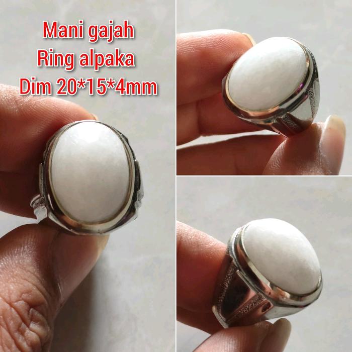 CINCIN PRIA MANI GAJAH PUTIH RING ALPAKA SUPER