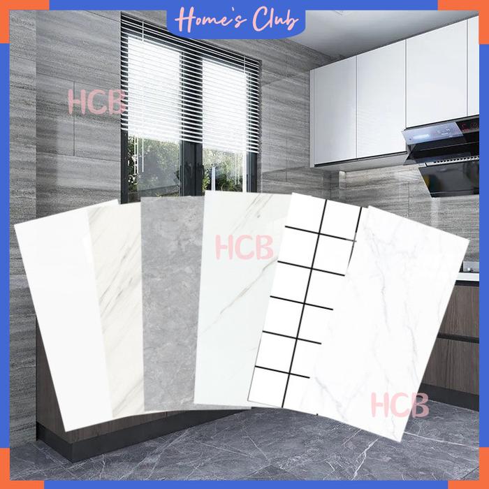 HCB Stiker Marmer Marble Glossy Tebal 10PCS/ Wallpaper Dinding Vinyl Marble 30 X 60 Cm / Stiker Cabi