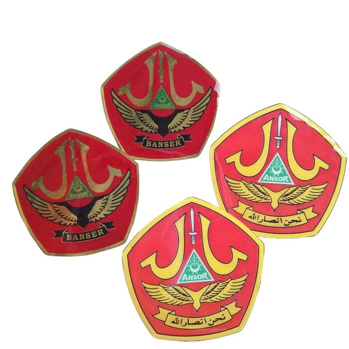 PIN Ansor / pin tanda banser kuningan lapis resin bijian