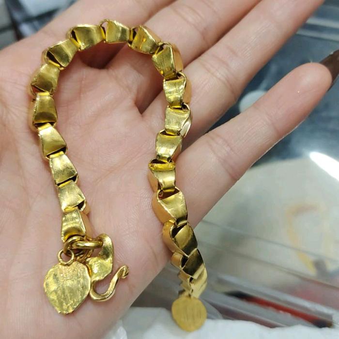 Gelang padi 5sk sepuhan crom 24k