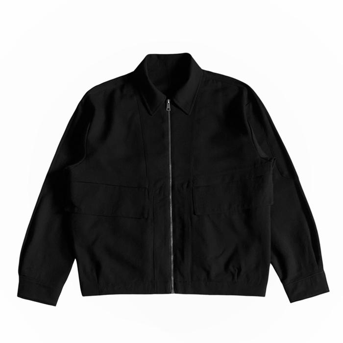 Mind Bridge Couture full-zipper tailored lightweight jacket black outer outerwear