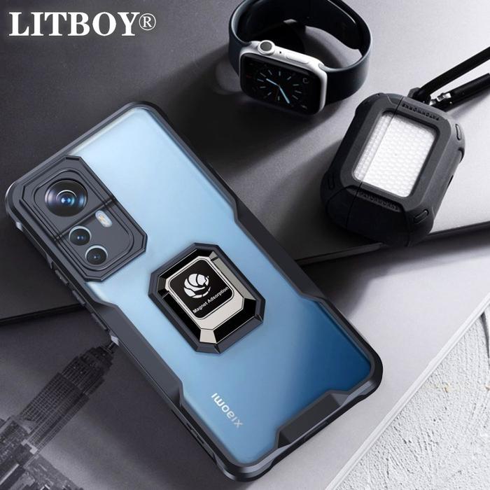 LITBOY Magnetic Ring Stand Holder Phone Case for Xiaomi Redmi Note 12