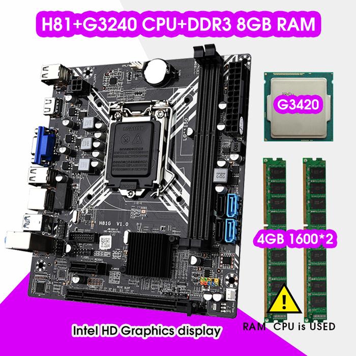 H81 Motherboard SET LGA 1150 With Pentium G3240 Processor CPU DDR3