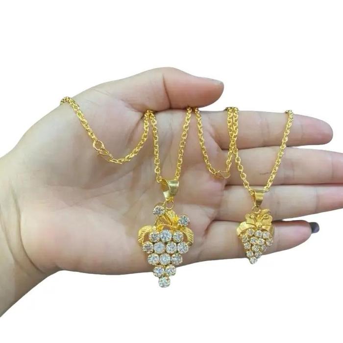 Kalung rantai permata anggur replika emas 99