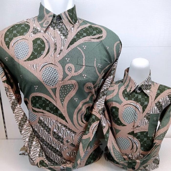 BATIK IJO SAGE // KEMEJA BATIK IJO SAGE TERSAGE-sage // BATIK IJO SAGE PENJANG DAN COUPLE ANAK
