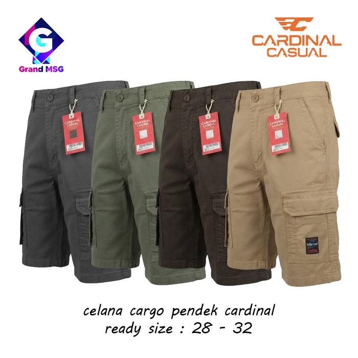 Cardinal Celana Cargo Pendek Pria Clna Gunung Cowok Short Pants Extra Pocket Tactical Kimpol Kardina