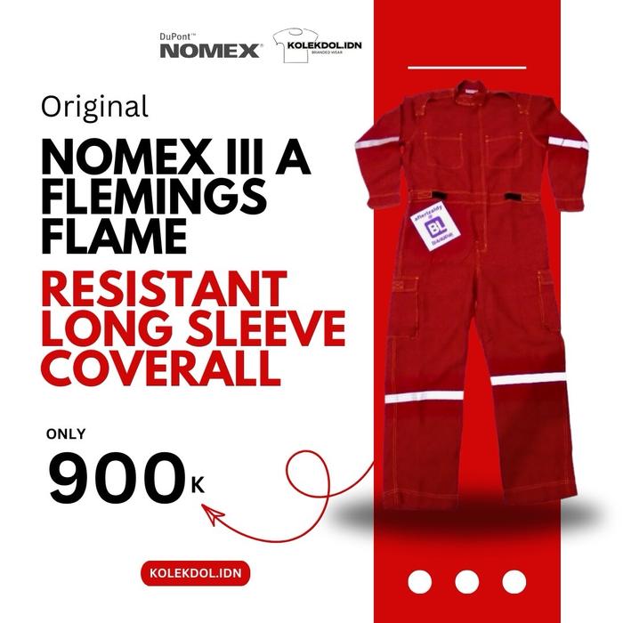 Original - Nomex III A Flemings Flame-resistant Long Sleeve Coverall Merah Wearpack