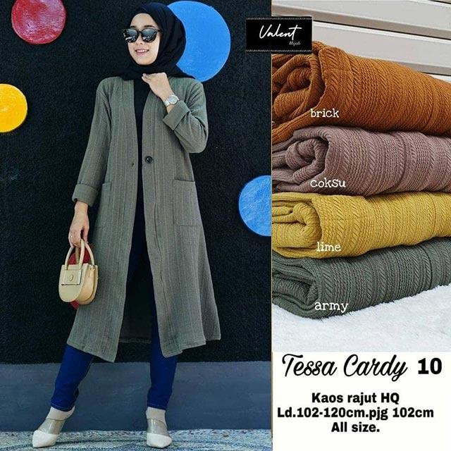 Cardigan Premium Outer Wanita Tessa Celsia CARDY Long Cardi Rajut Tebal Import Knit Melar Adem