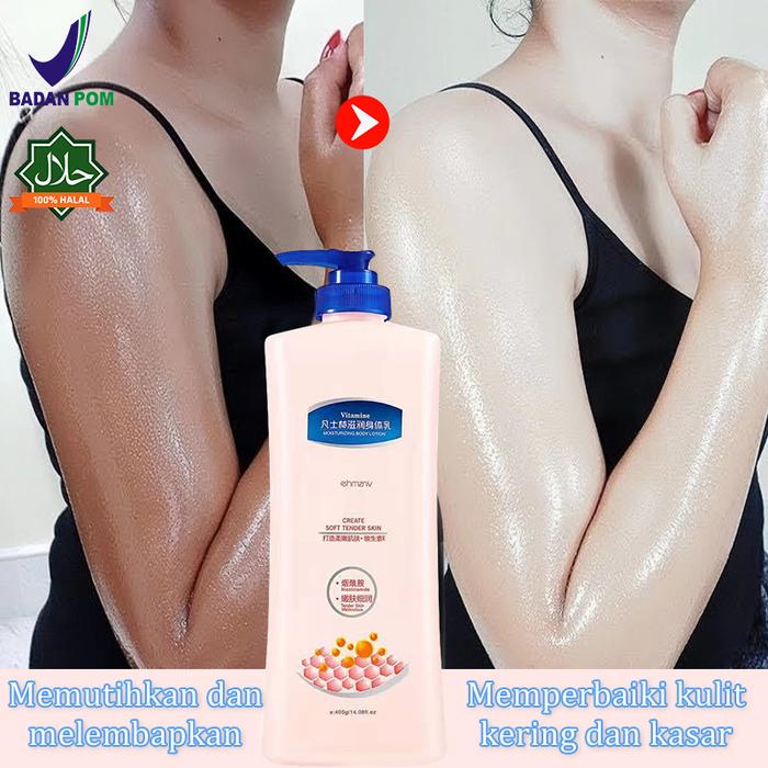 Vaseline Body Lotion 400ML Healthy Bright UV Extra Brightening -White Lotion, Lotion Kulit Kusam, He
