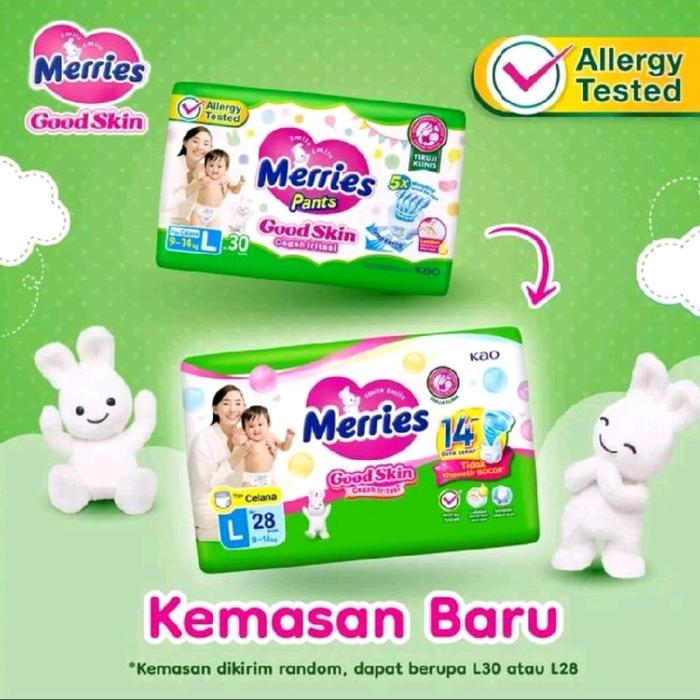Popok Merries Good Skin Pants L28 | Popok Bayi