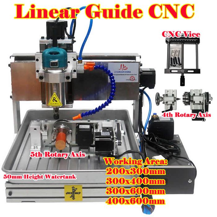 CNC 6040 Linear Guide 5Axis 1500W Carving Router 3040 4Axis Metal