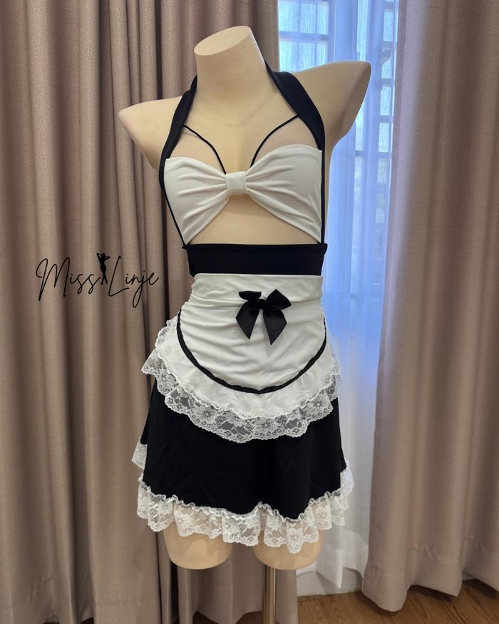 MissLinje lingeries Baju Dinas Lingerie Megumi Maid Cosplay Seksi Kostum Pelayan ala jepang