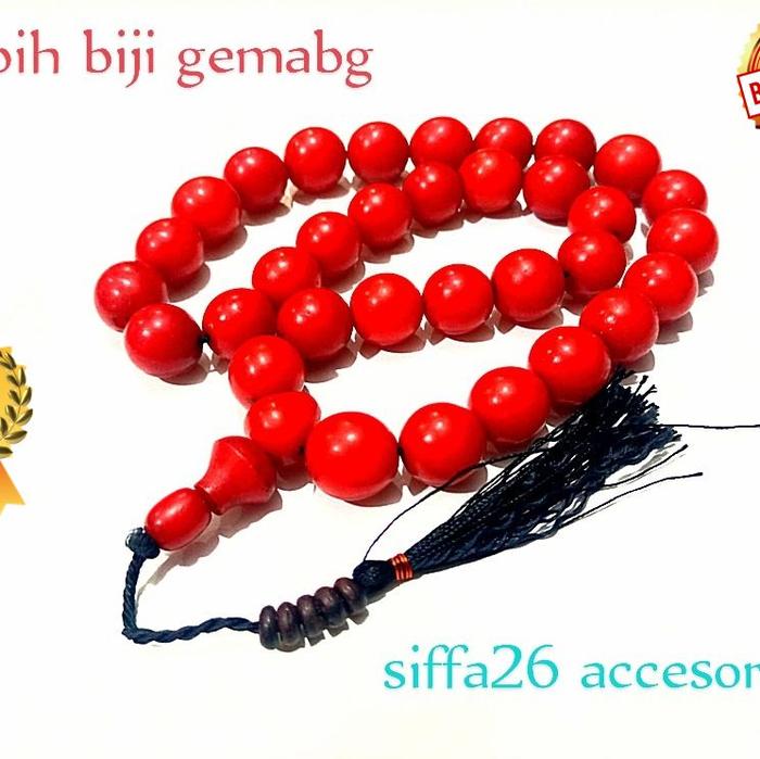 TASBIH BIJI GEBANG MERAH ASLI Muslim Motif