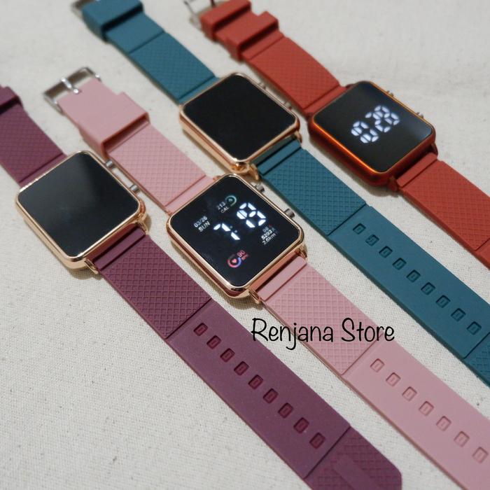 Jam Tangan Wanita LED Digital Cewek Jam LED Watch Kekinian LED Digital Jam Tangan Model Korea Segi N
