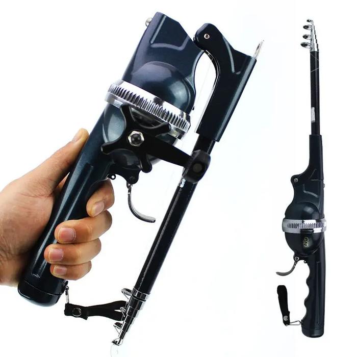 Joran lipat Mini portabel, tongkat pancing Telescopic is Stainless
