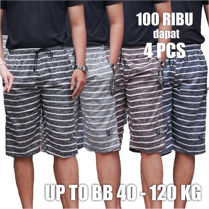 100k DAPAT 4 Celana 3/4 Bawah Lutut Shorts Pria Wanita Pendek Distro Nyaman Casual Cowok Dewasa Sant