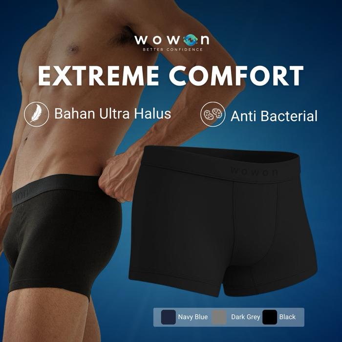 Wowon Men Boxer - Celana Dalam Pria - 3 PCS - Extreme Comfort