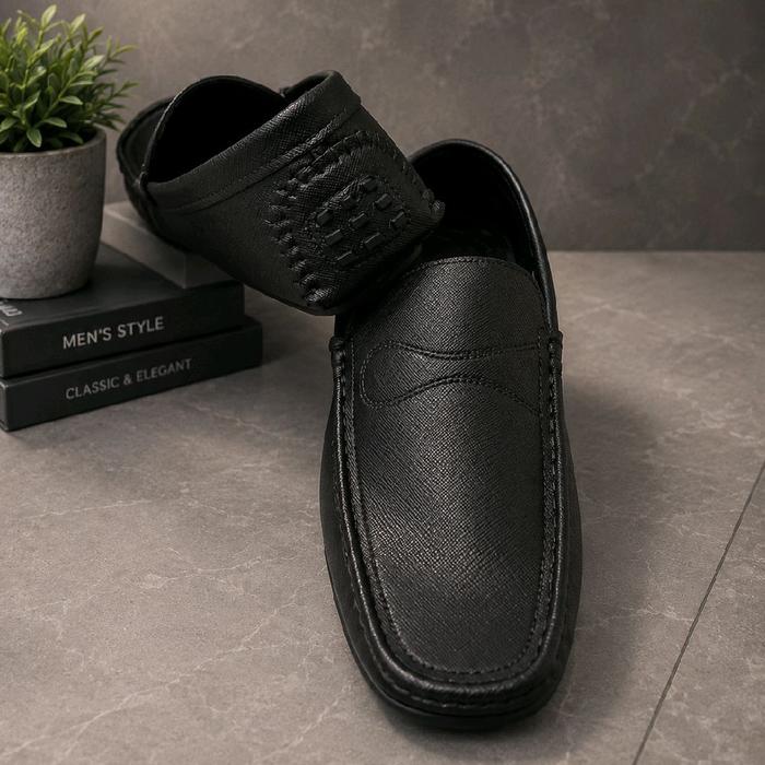 Sepatu pansus Pria Slip on flat Shoes pria Van Borton Original – Sepatu Kerja Kantor Formal Kulit Pr