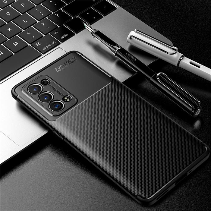 Carbon Fiber Matte Back Cover Oppo Reno6 Pro+ 5G Case Reno 6 Pro Plus