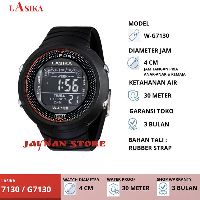 DI JUAL Jam Tangan Unisex Digital Water LASIKA G7130D/7130/W-G7130D Tahan Air 30 Meter