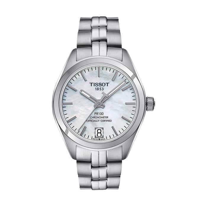 Jam Tangan Wanita Tissot PR100 T101.208.11.111.00 Chronometer Mother of Pearl Dial Stainless Steel S