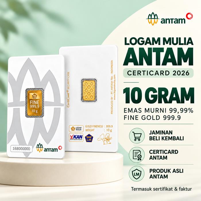 10 GR (GRAM) GOLDBAR/LOGAM MULIA/LM/EMAS BATANGAN ANTAM BERSERTIFIKAT - 10 g Retro