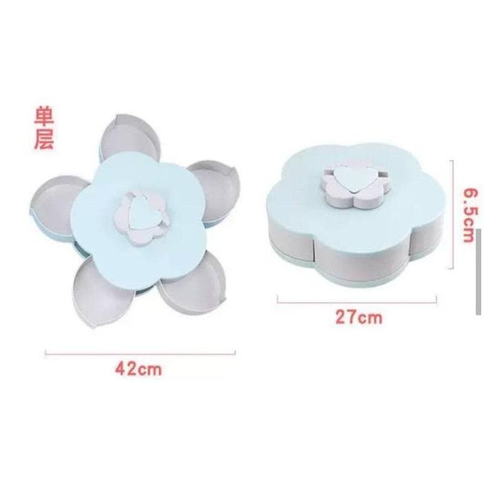 [Toples Bunga Putar] Unik Flower Rotary Toples Bunga Putar Wadah Kue 1 Susun