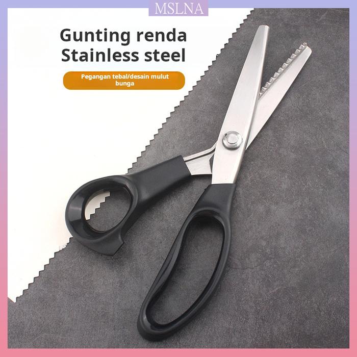 Gunting renda gunting segitiga baja tahan karat gunting bergerigi gunting tepi kunci gunting kain gu