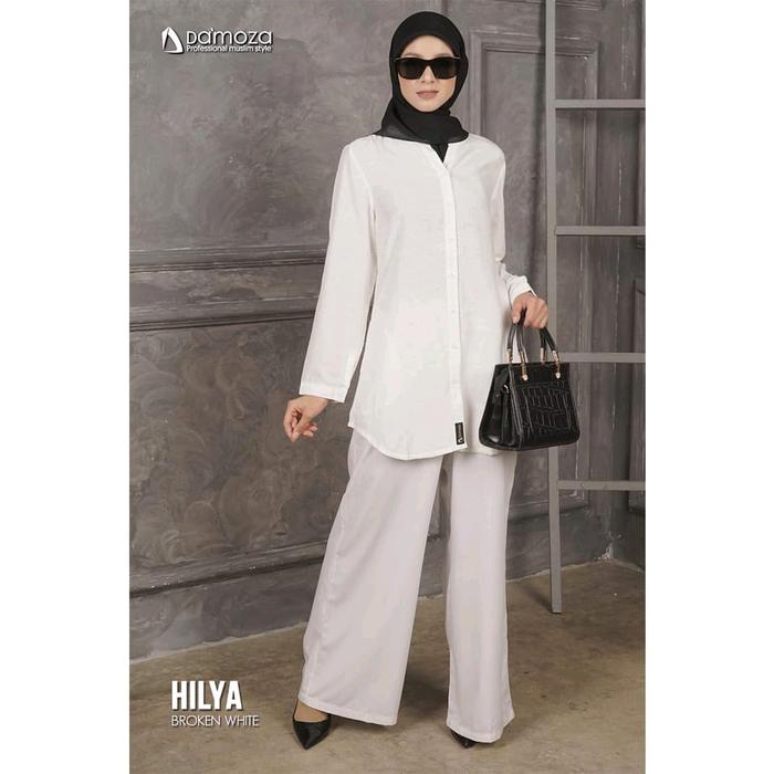 BAJU TUNIK WANITA DEWASA POLOS PUTIH TULANG HILYA BY DAMOZA