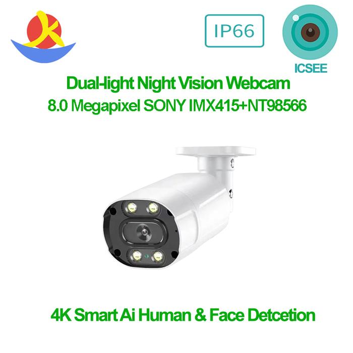 4K Full Color Bullet Network Camera Waterproof 8Mp Ip Poe Cam