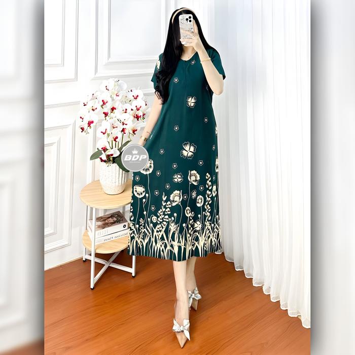 Daster wanita kain rayon santung premium LD 110cm panjang 115cm DP001 Motif  Busui