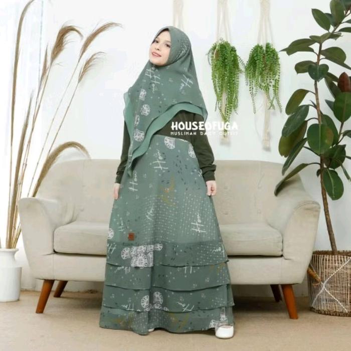 GAMIS FIORE KIDS BY HOUSE OF UGA (GAMIS SAJA) // GAMIS ANAK CERUTY PRINTING MIX JERSEY PREMIUM
