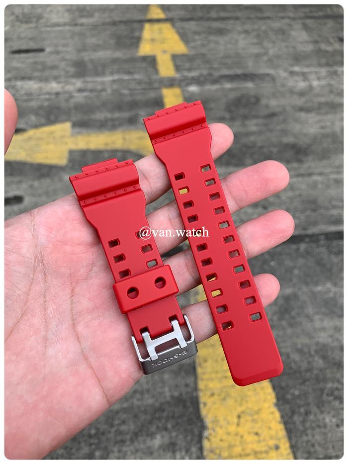 PREMIUM Band Strap CASIO GSHOCK GDF 100-4 GDF 100 Series MERAH ORIGINAL Buckle Silver