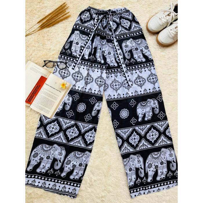Celana Kulot Mihu Mihu Unisex Cewek Cowok Gajah Muat Sampai BB 70 kg Bahan Rayon Celana Jumbo Murah 