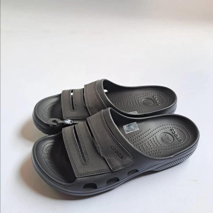 Sandal Crocs Yukon mesa slide 2 man /crocs yukon mesa slide 2 /sandal pria crocs yukon - Hitam, 40