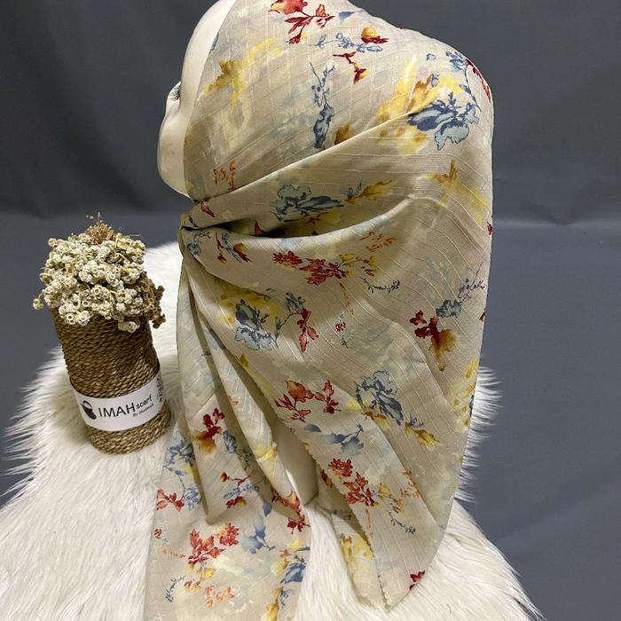 hijab dobby mhotif Imah scarf premium original produk Imah scarf ,bahan serat kotak waffle timbul kh