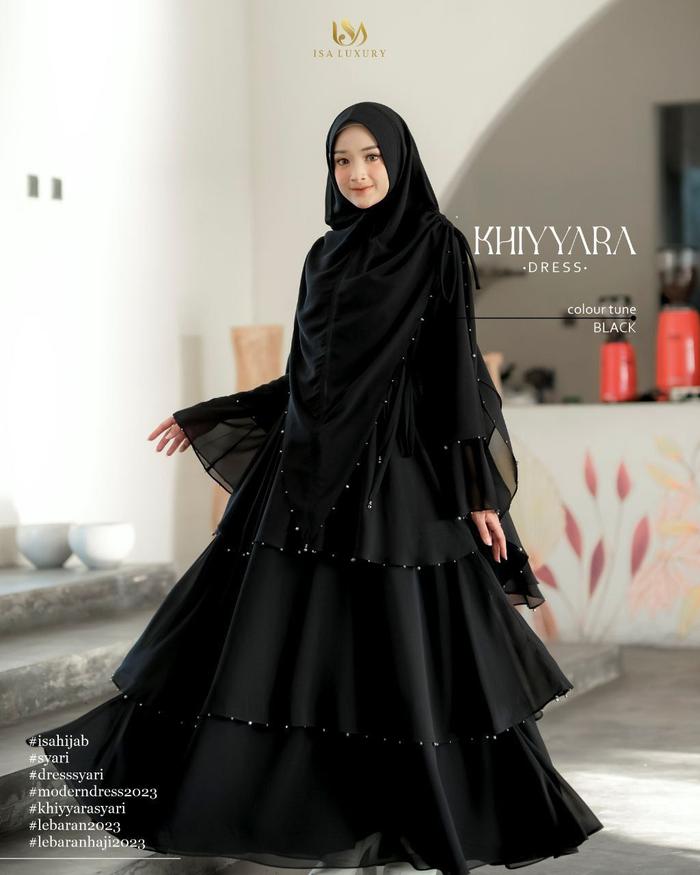 Khiyyara Dress by ISA Luxury - Baju Gamis dengan 3 Ruffle