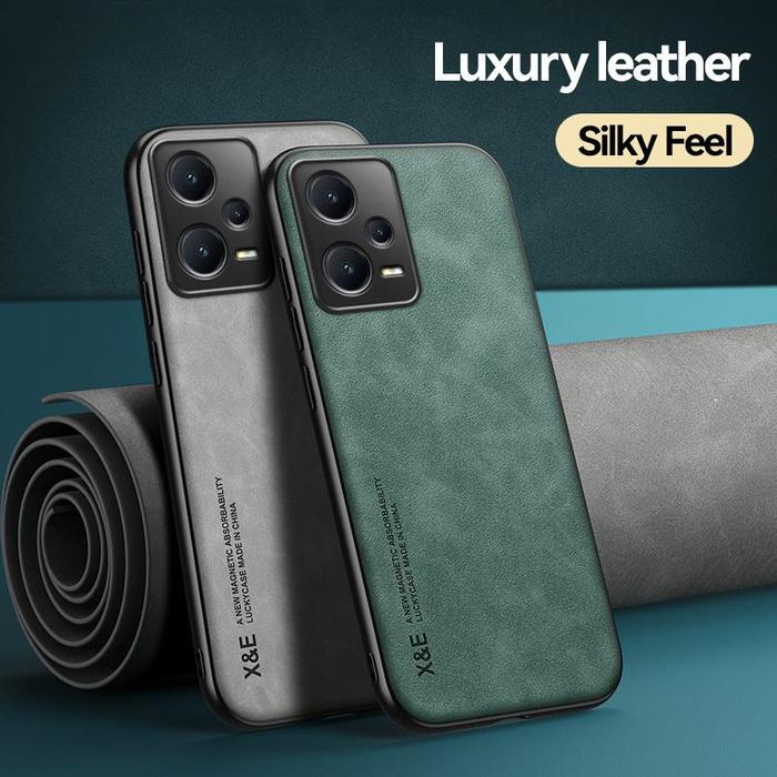 Magnetic Sheepskin Leather Case For Xiaomi Redmi Note 12 11 10 11E 9