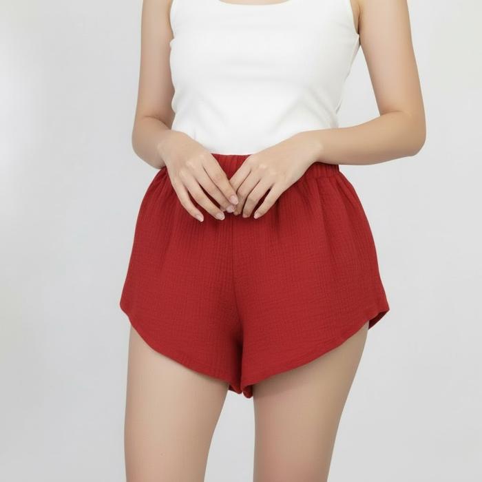 Celana Pendek Wanita Ukuran One Size Bahan Polyester Solid Warna Motif Polosan Model Shortpants 1325