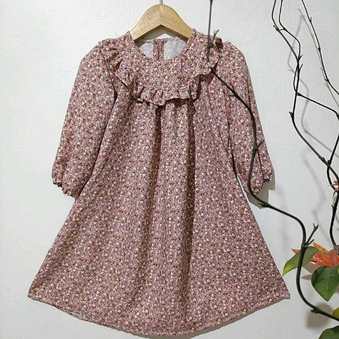 Gamis anak motif bunga2 kecil (usia 1-5) tahun