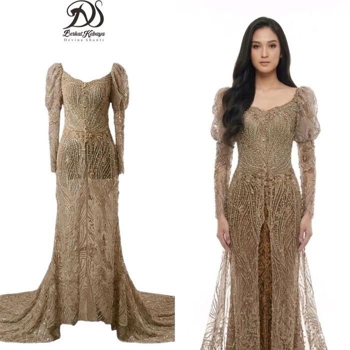 Berkat Kebaya - Kebaya Melantai yang Elegan dengan Lengan Puff dan Detail Payet