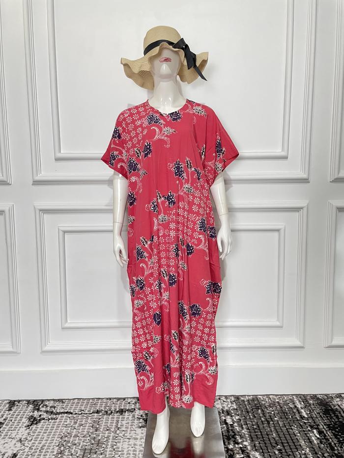 Longdress Lowo Batik Cap Premium Qonita Busui Daster Wanita  Rayon Twill  Bumil Panjang