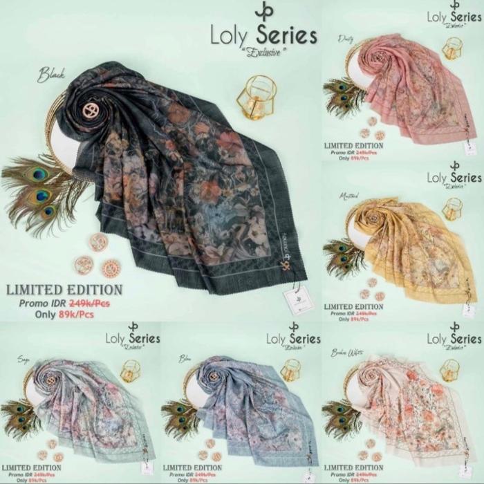 JILBAB LE LOLY BY JOURNEY SCARVES ORIGINAL Voal Muslim Kerudung Segi Empat Printing