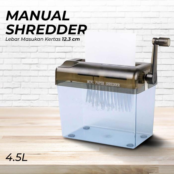 Mutiaramall - Penghancur Kertas Manual | Paper Shredder Mini | Alat Kantor