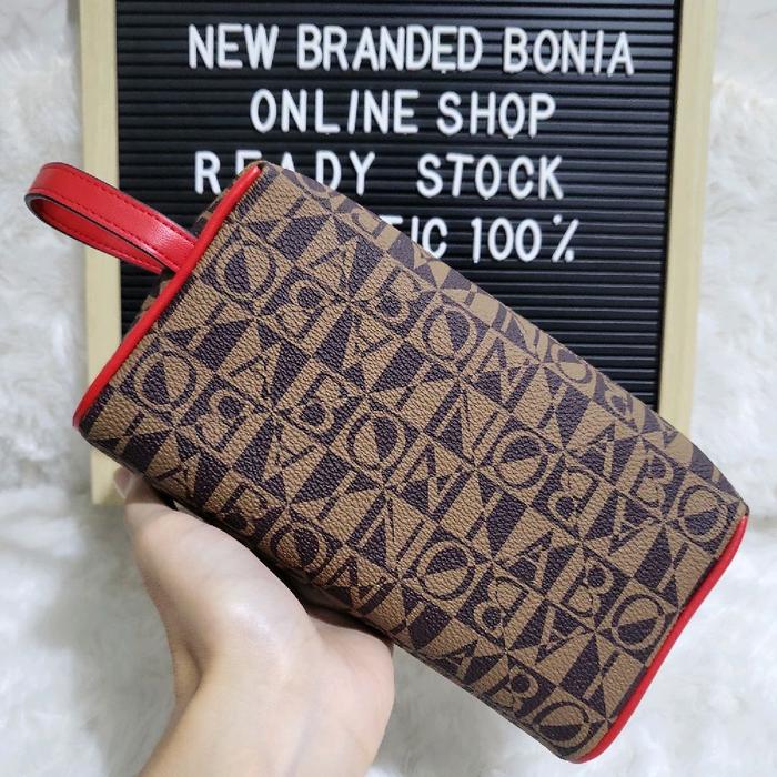 dompet bonia original pouch tangan monogram tali merah
